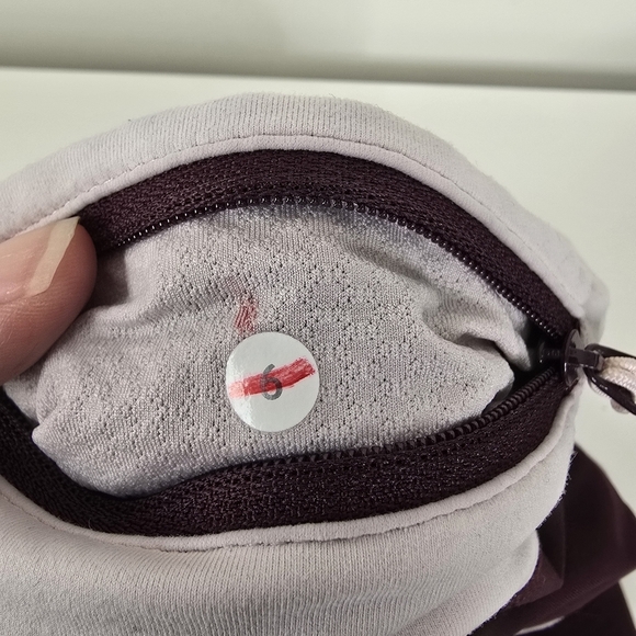 Lululemon Run Track Time Crop Leggings Size 6 Bordeaux Drama/ Pretty Pink - Picture 7 of 12